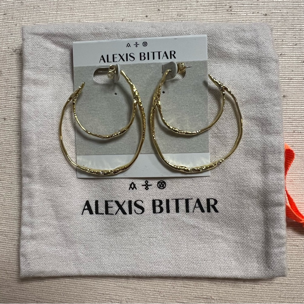 Alexis Bittar Intertwined Crystal Hoop Earrings NEW